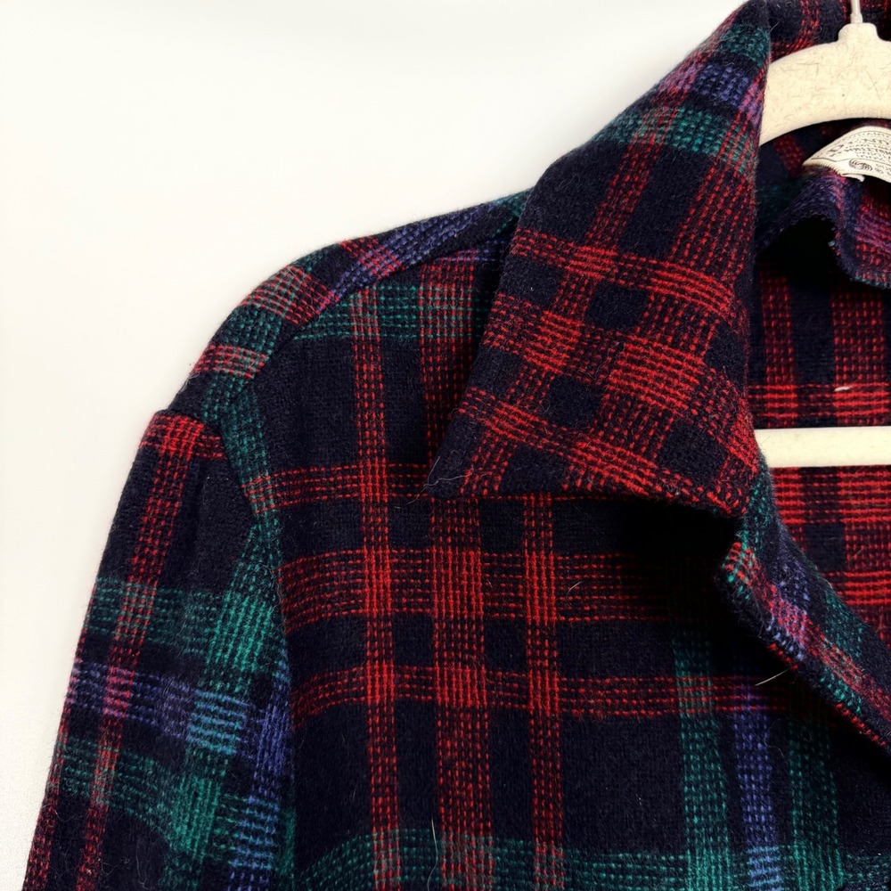 Pendleton Vintage Wool Plaid Jacket Shacket Red B… - image 3